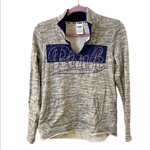 Victoria Secret PINK Gray Quarter Zip